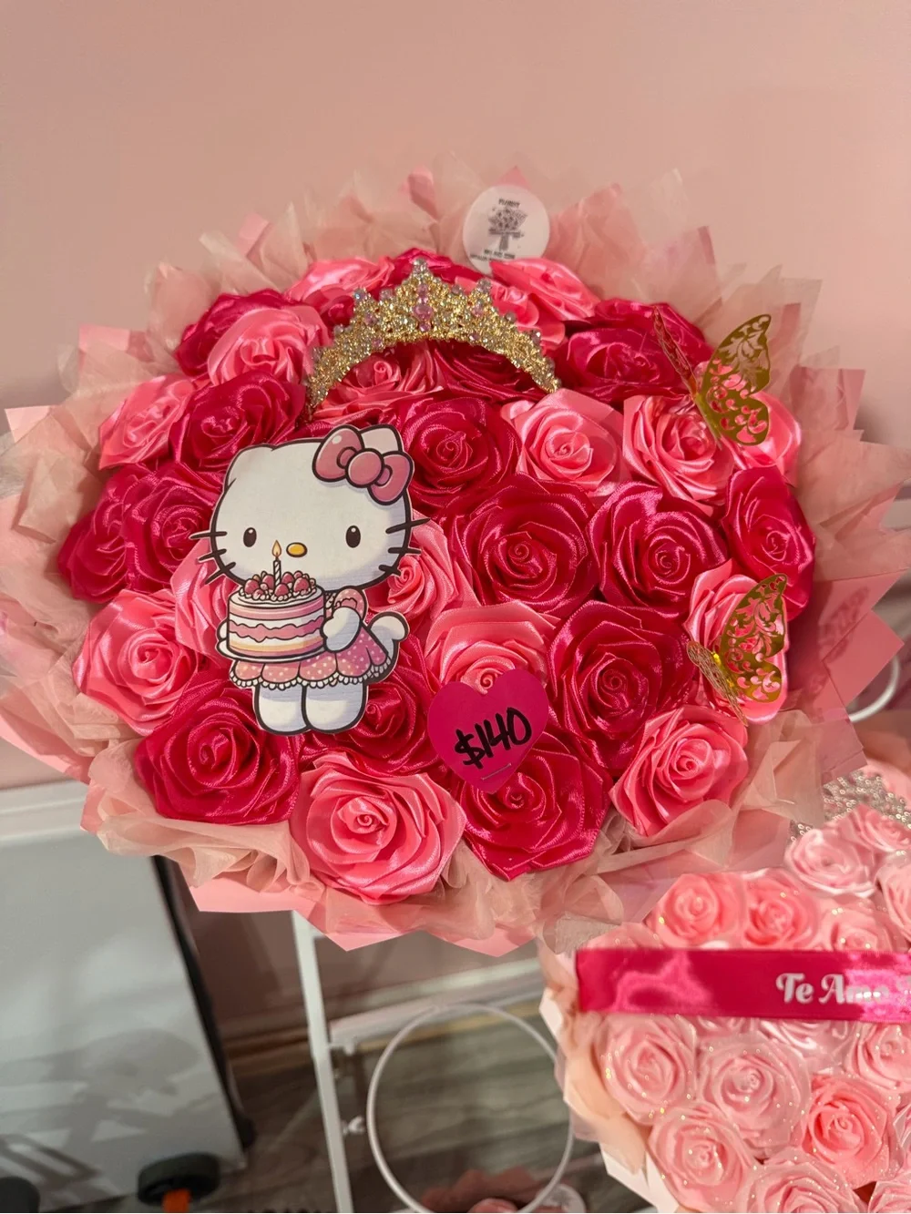 Hello Kitty Pink Rose Bouquet with Character Topper